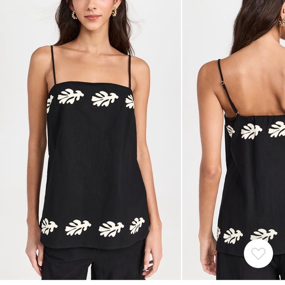 Black and White Leaf Patterned Women's Top and bottom